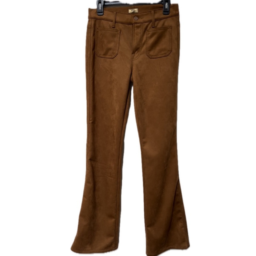 MOTHER Tan Flare Suede Pants Retro Style